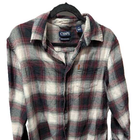 Chaps Mens Button Down Plaid Shirt - Picture 1 of 2